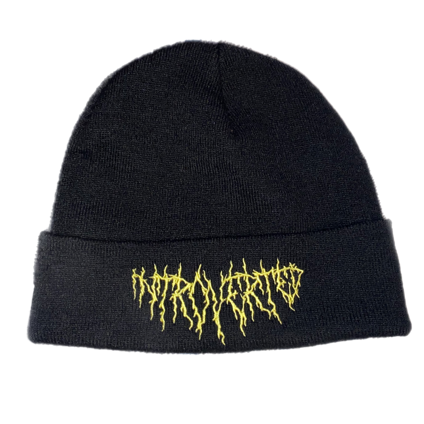 Black & Yellow Introverted Beanie