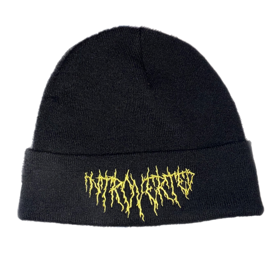 Black & Yellow Introverted Beanie