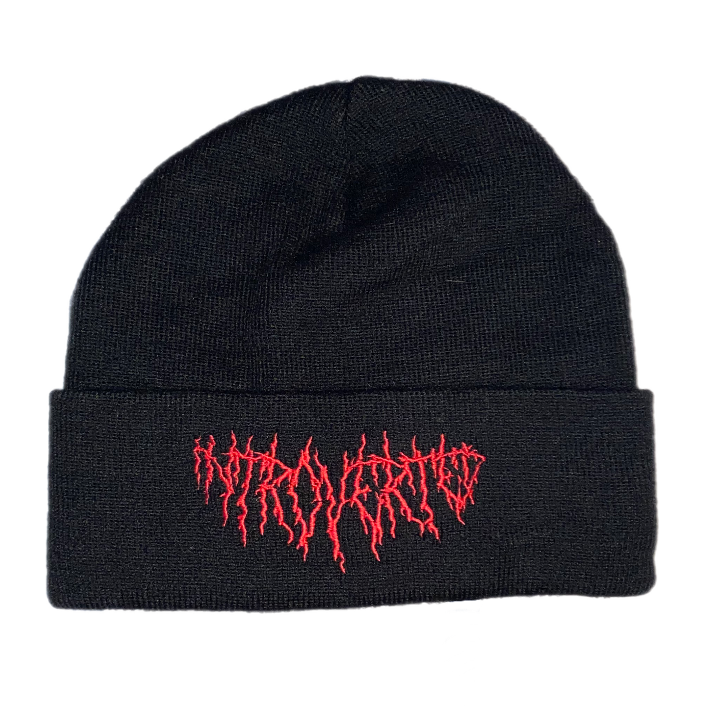 Black & Red Introverted Beanie